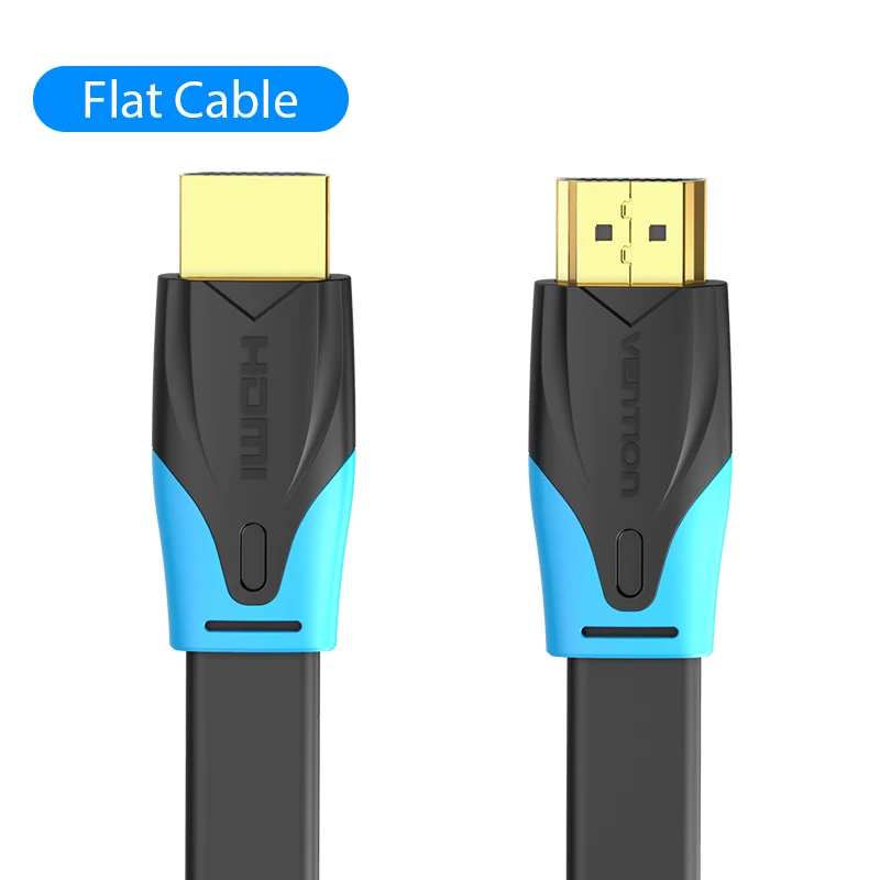 Vention Кабель HDMI 2,0 v 1 м 2 м 3 м 5 м 10 м супер Скорость 4K HDMI 2,0 кабель 3D 60 Гц для HDTV ЖК-дисплей проектор Ноутбук PS3 Кабель HDMI 2,0 - Цвет: Flat Cable