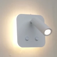 tokili sconce wall lights double switches led backlight 6w with adjustable reading lamp 3w for corridor aisle bedside 100 240v