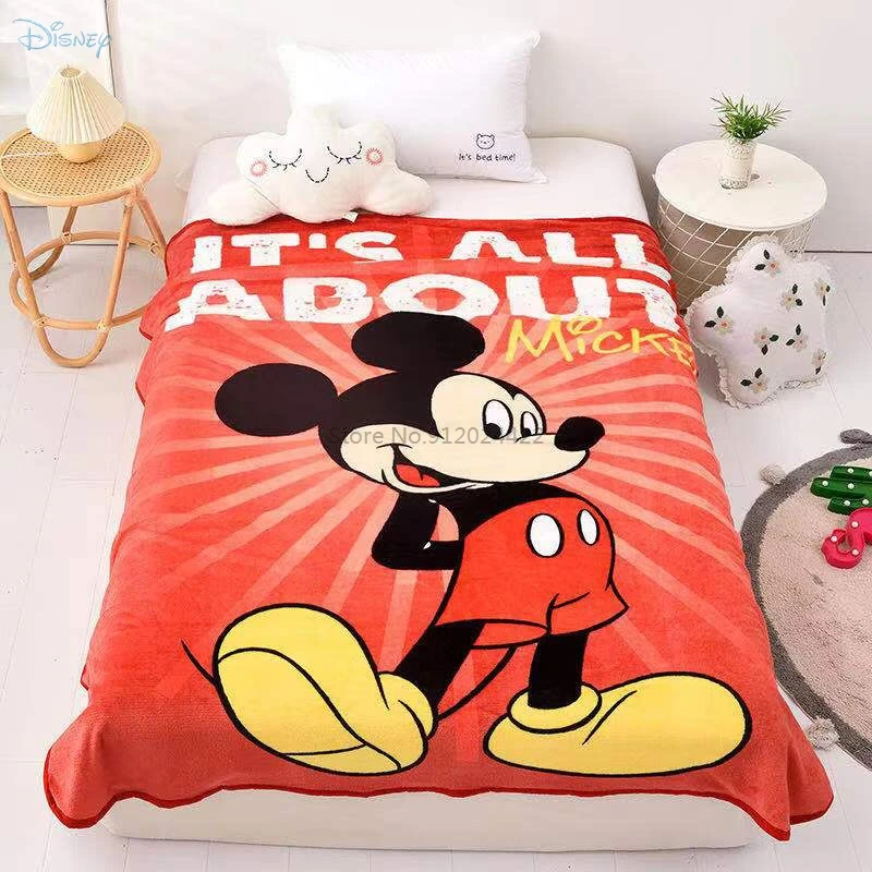 

Wave Point Disney Mickey Mouse Flannel Throw Blanket Coral Fleece Caroon Spider Man Blankets for Boys Girls Baby Kids Adults