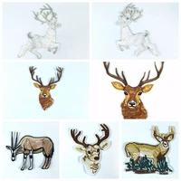 cartoon animal christmas elk embroidery patch sticker diy decoration childrens t shirt sweater hole patching iron cloth sticker