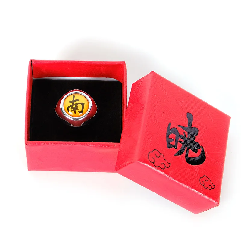 

Anime Cosplay Akatsuki Ring With Box Akatsuki Itachi Pain Orojimaru Ring Finger Adult Ninja Props Accessories Cool Stuff Gift