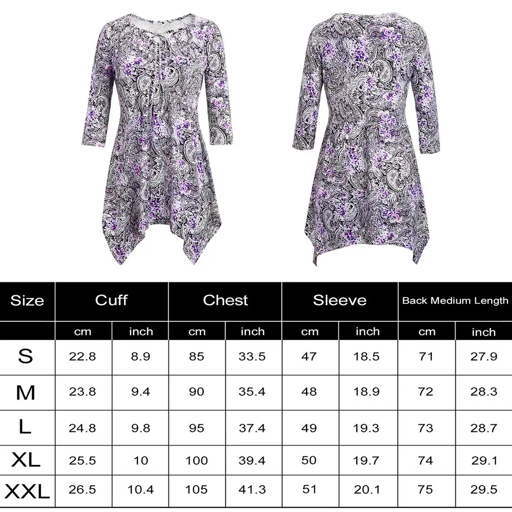 Женский пуловер с длинными рукавами цветочным принтом асимметричным подолом из