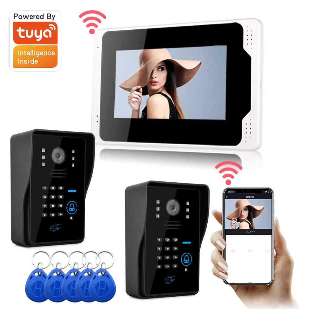 SYSD Video Doorbell Intercom for Home Wired Door Phone 7in Monitor with 1080P Camera Tuya WIFI APP