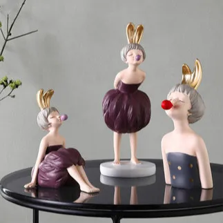 

Поделки украшение Современное украшение для дома детская комната фигурки творчество девушка из смолы скульптура прекрасный пузырь десен а...