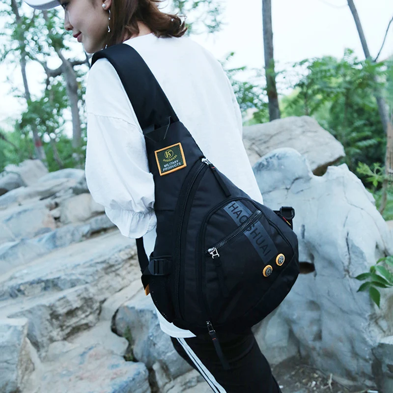 Fashion Waterproof Nylon Single Chest Bags For Men Crossbody Bags Travel Unisex Messenger Bag iPad Pockets Male Chest Packs