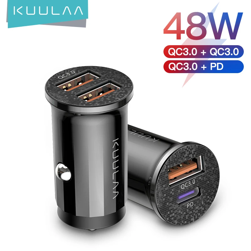 Автомобильное зарядное устройство KUULAA Mini USB быстрая зарядка 3 0 PD 36 Вт для iPhone Huawei