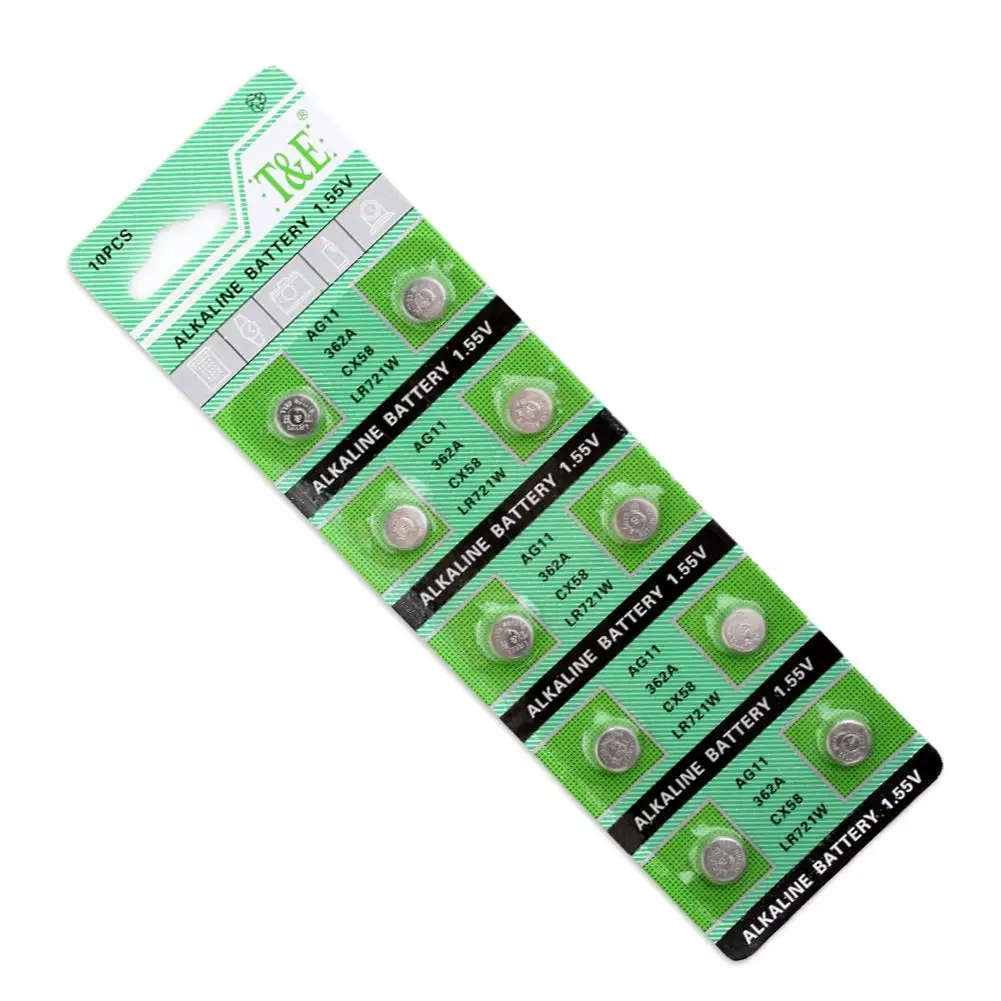 

100 Pieces AG11 LR721 362 SR721 162 S12 1.55V Button Coin Cell Alkaline Battery 100pcs AG11 LR721 362 Button Cell Coin Alkaline