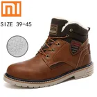 Мужская обувь Xiaomi, зимние уличные Водонепроницаемые зимние ботинки, мужские кроссовки, плюшевые теплые мужские ботинки, мужские походные ботинки, размеры 39-45