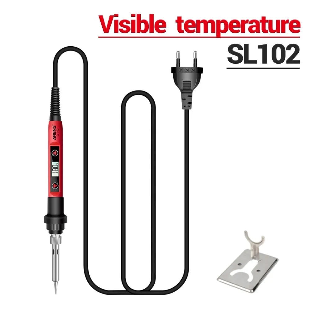 

ANENG SL102 60W 8w Digital Electric Soldering Iron Temperature Adjustable Welding Tool Electrocautery Heater Soldering Tip US EU