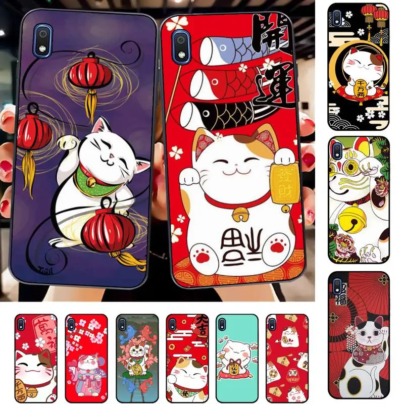 

Yinuoda Cute Japanese Cartoon Lucky Cat Phone Case for Samsung A51 01 50 71 21S 70 31 40 30 10 20 S E 11 91 A7 A8 2018