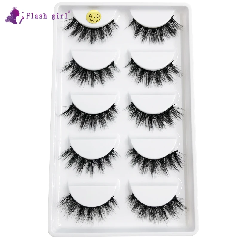 5 пар ресниц Flash Girl оптом Накладные ресницы Толстая полоса 3D норковые макияж