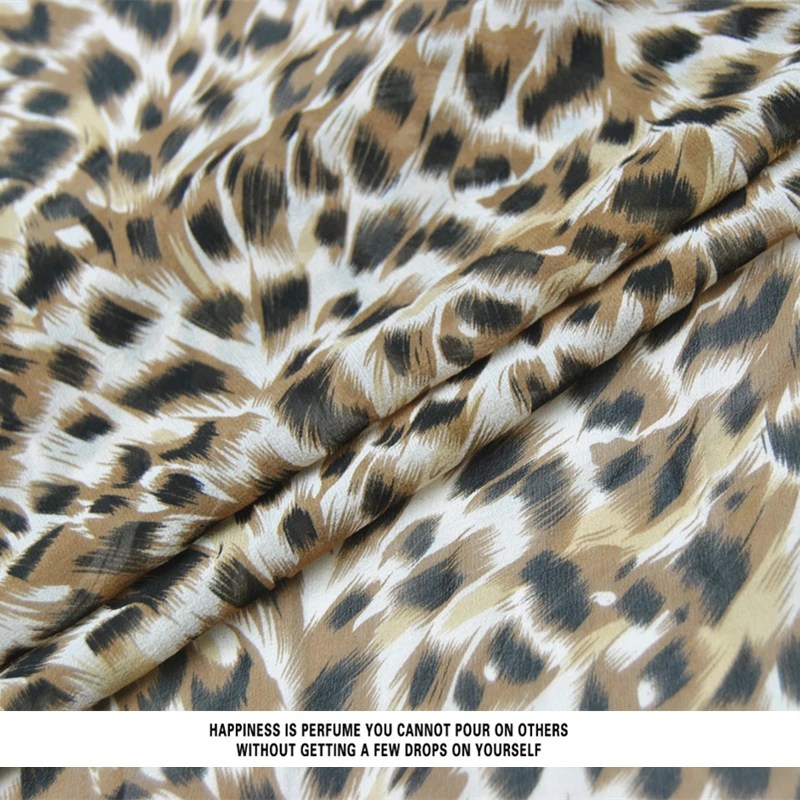 Silk Georgette Chiffon Fabric Dress Dynamic Leopard 100%   Spring and Summer Skirt Shawl  DIY Sewing