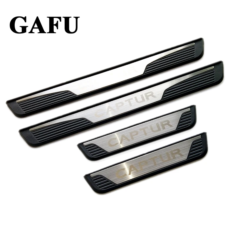 Наклейка на пороги автомобиля для Renault Captur Накладка порог из нержавеющей стали