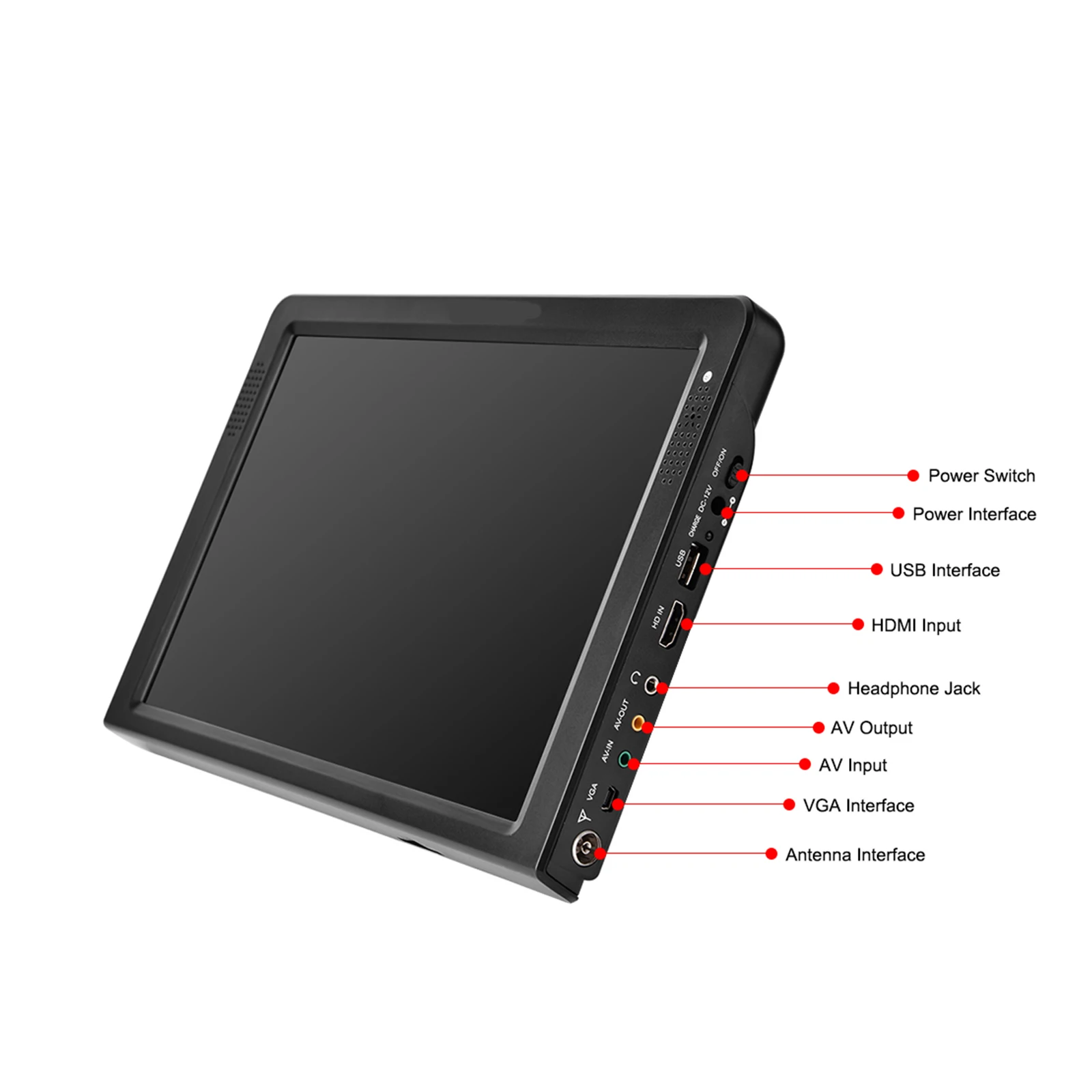 Телевизионной LEADSTAR цифровой аналоговый Портативный телевизионный 12 дюймов ЖК