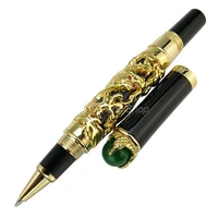 jinhao vintage dragon king rollerball pen metal embossing green jewelry on top golden drawing for writing gift pen