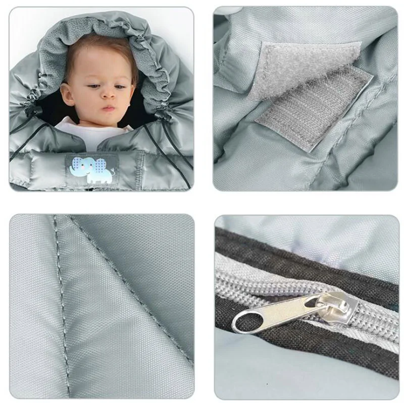 

Winter Sleeping Bags Baby Stroller Envelope Newborn Pad Sleepsack Hooded Cute Ear Thick Warm Infant Footmuff Swaddling Wheelchai
