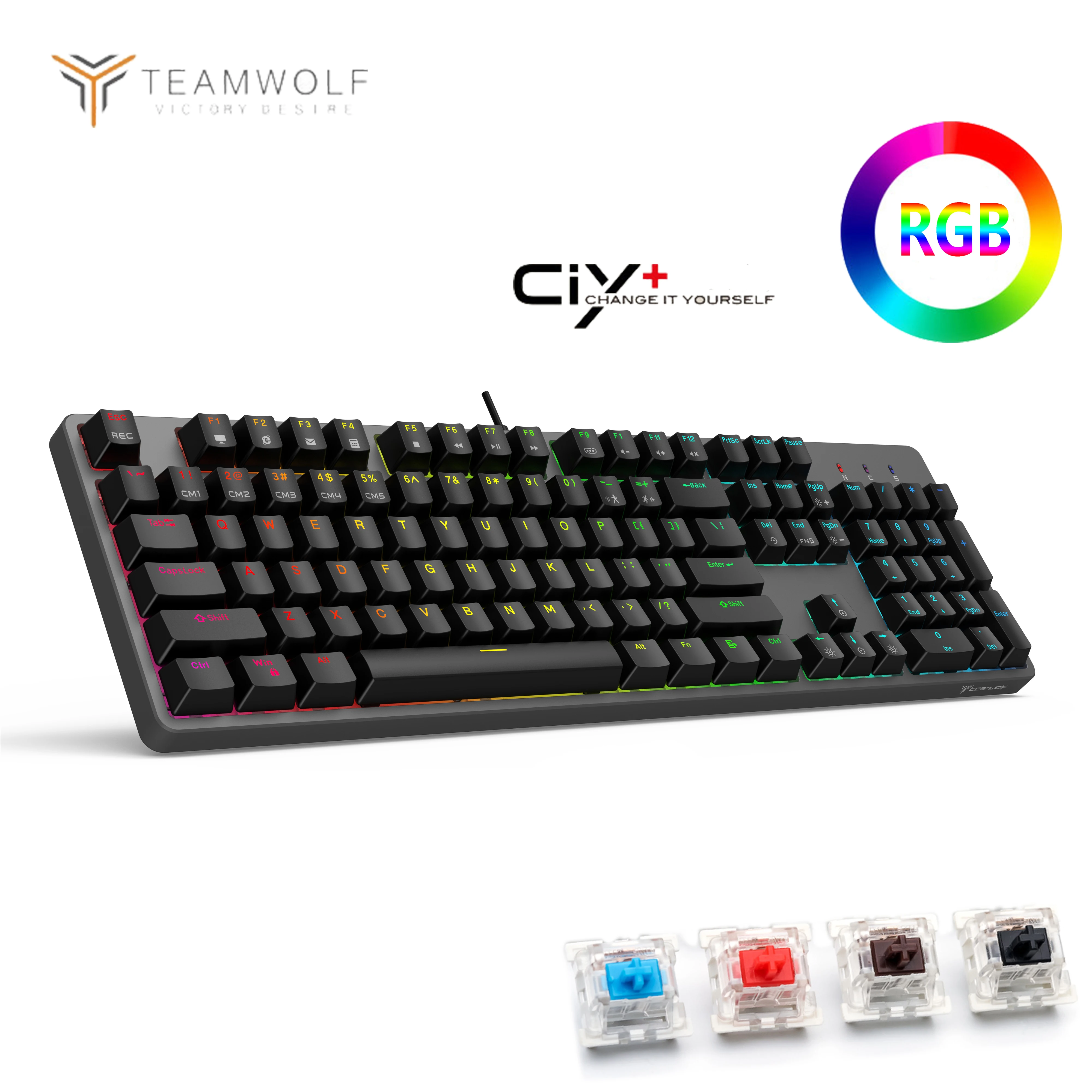 Команда волк X35 механическая клавиатура RGB Подсветка Anti ghosting
