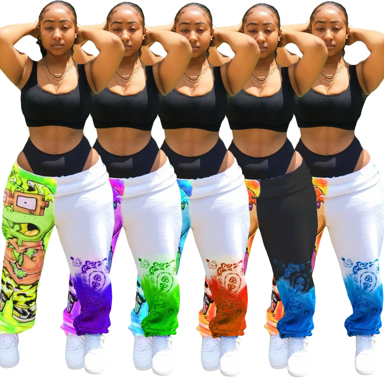 

Harem Pants for Women 2020 Autumn Digital Printing Fashion Casual Sports Style Trousers European & American Hot Selling Clothes