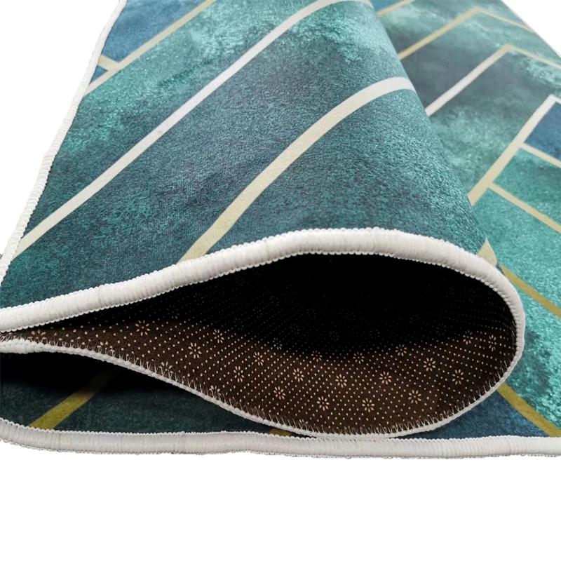 Зеленый кухонный ковер воздушный поцелуй в скандинавском стиле золотые