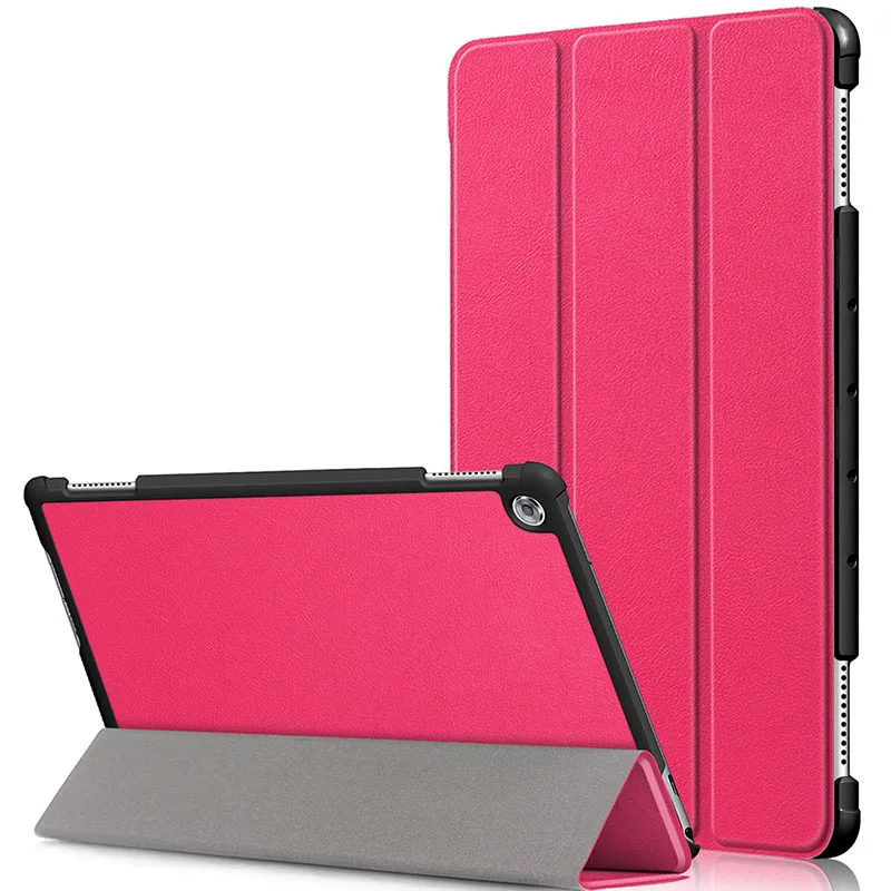 Чехол для Huawei MediaPad M5 Lite 10 BAH2-W19/L09/W09 Ультратонкий чехол-подставка из искусственной кожи для медиа-планшета M5 Lite 10,1" - Цвет: rose for M5 Lite 10