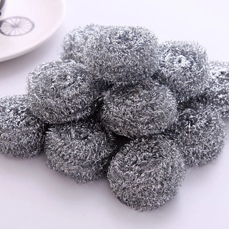 

20pcs Steel Ball Household Kitchen Supplies Stainless Steel Sponges Scrubbers Cleaning Ball Kitchen Dishwashing Wire Cleaning
