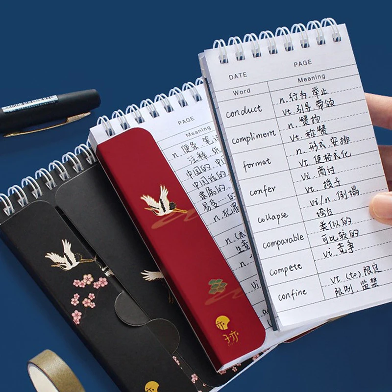 

86 Sheets Portable Foreign Languages Word Book Vocabulary Memory Study Notebook Japanese School Stationery Student Supplies 1 PC