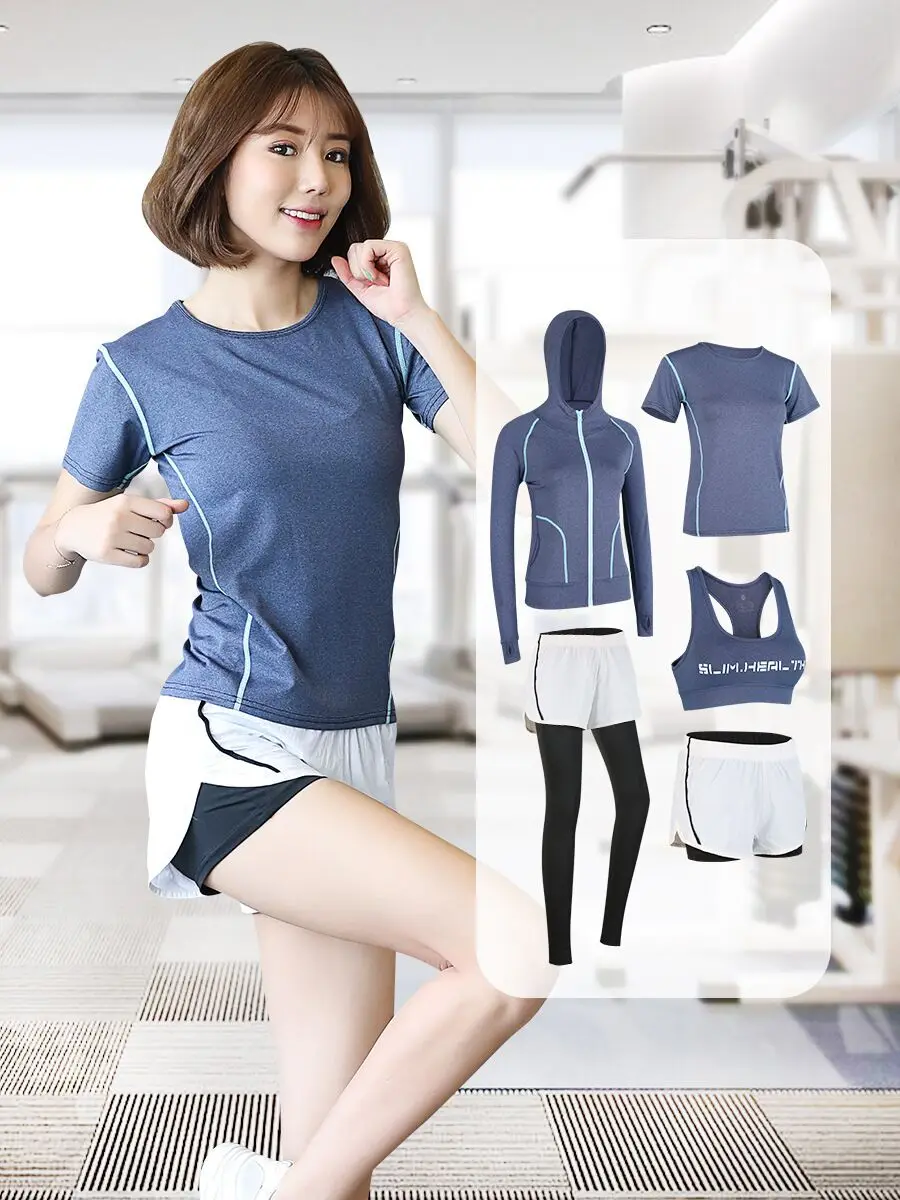 Women sports set tracksuit yoga bra running wear student sportswear gym tees fitness training exercise clothing outdoor jogging |