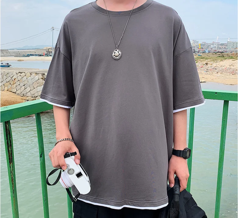 Новинка весна лето 2019 Популярная Корейская версия футболки в стиле хип хоп ретро