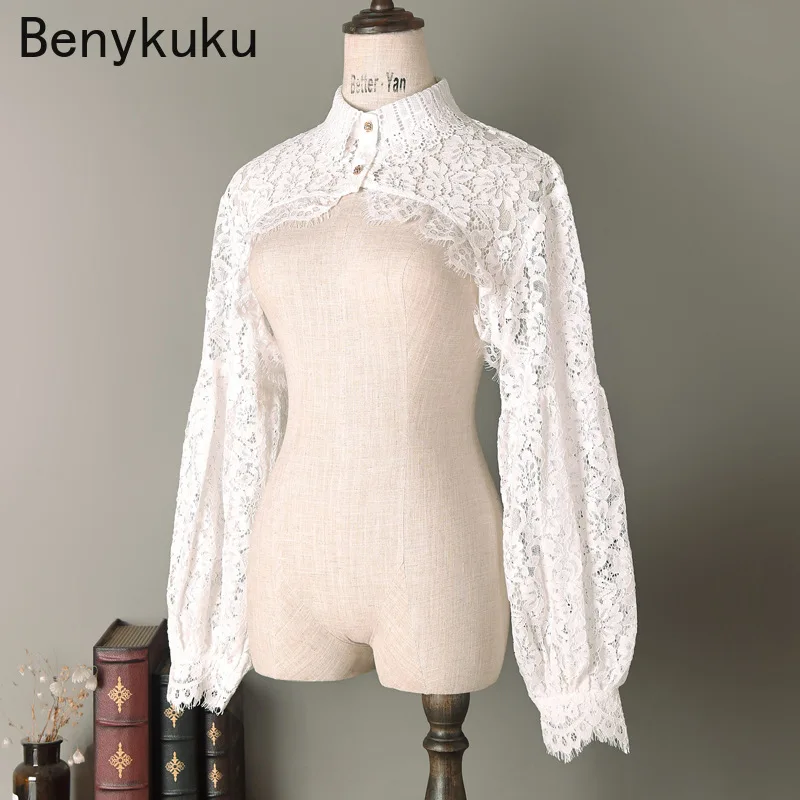 Tunrn рубашки поло с отворотным воротником и длинным рукавом открытое кружевное