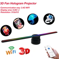 computer wifi 3d hologram projector advertising display led holographic fan naked eye fan light 3d advertising logo dj lights