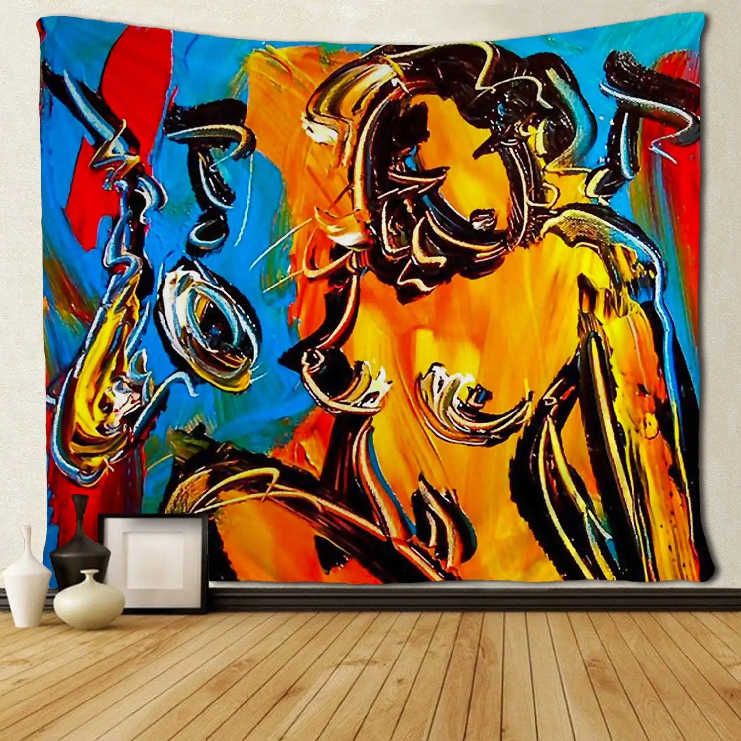 

Black Cat African Women Tapestries Hippie Art Wall Hanging