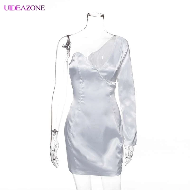 UIDEAZONE сексуальное облегающее платье с v образным вырезом женское однотонное
