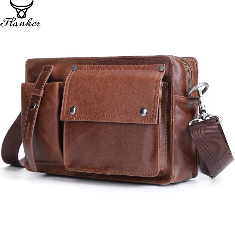 Мужская сумка мессенджер Flanker модная винтажная брендовая Дорожная из мягкой