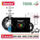 Усилитель сотовой связи Lintratek, 5 диапазонов, 800, 900, 1800, 2100 МГц, LTE, GSM, 2G, 3G, 4G, B20, B7, ретранслятор, комплект двухполосной антенны