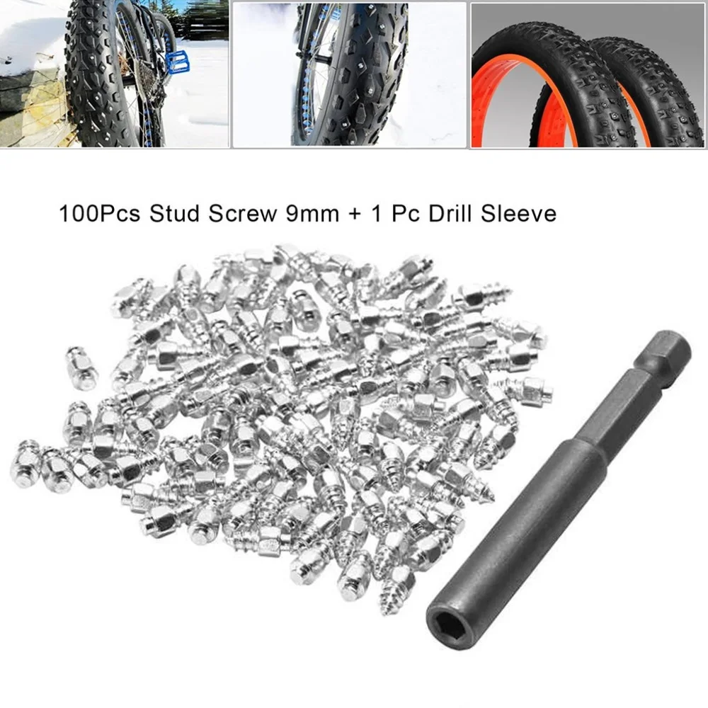 4*9mm Snow Screw Tire Studs Anti Skid Falling Spikes Wheel Tyres 100PCs For Car Motorcycle Bicycle For Car Winter Emergency