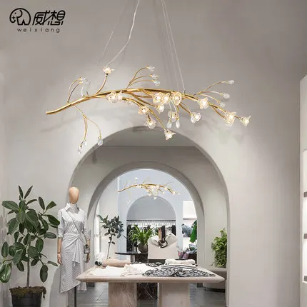 Comprare Lampade E Lanterne Nordiche Ristorante Soggiorno Vetrina Salone Di Bellezza Illuminazione Creativo Ins Vento Lampadario Ramo Di Cristallo