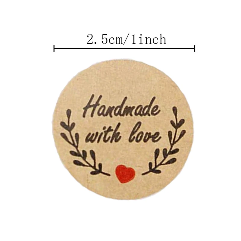 Крафт-бумага оливковый ручной работы с наклейкой любви s Спасибо Этикетки для