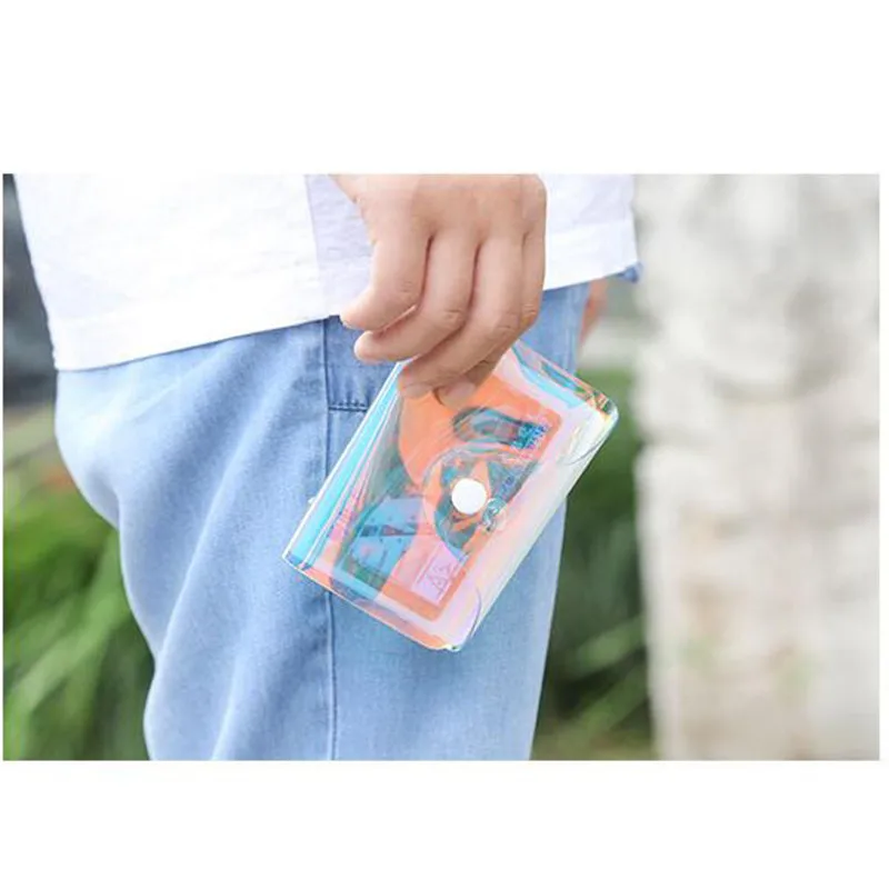 

LKEEP Fashion Laser Transparent 20/36 Bits Rfid ID Bank Card Case Business Holder Women Men Credit Passport Bag Wallet Purse