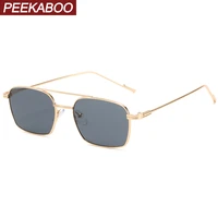 peekaboo square frame sunglasses women uv400 gold black retro sun glasses for men full metal 2021 dropshipping hot selling