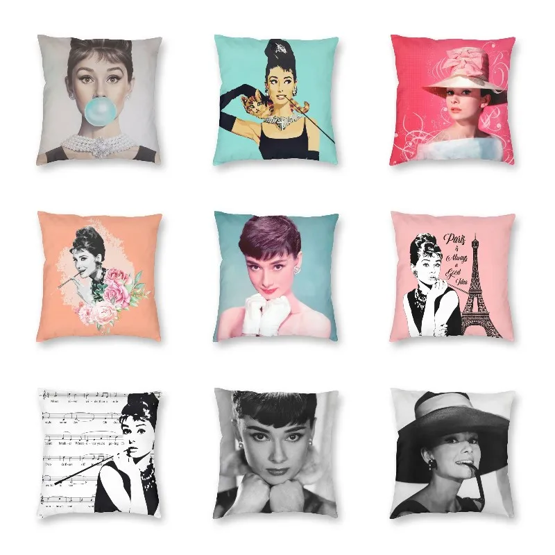 Чехол для подушки в виде жвачки Одри Хепберн красивый женский домашний декор