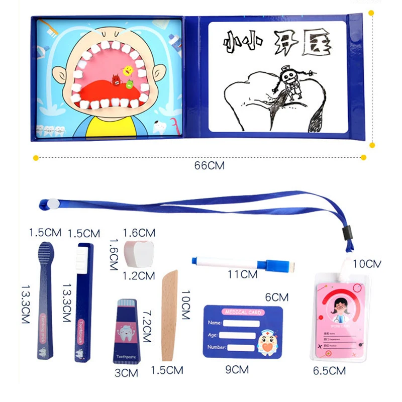 

Children's Pretend Dentist Simulation Tooth Extraction Toy Set Brushing Teeth To Protect Teeth Wooden Toys