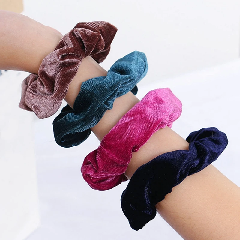 

10PCS/Set Girls Velvet Scrunchie Elastic Solid Color Bobble Scrunchy Women Girls Headwear Ponytail Holder Bandeau Cheveux Femme