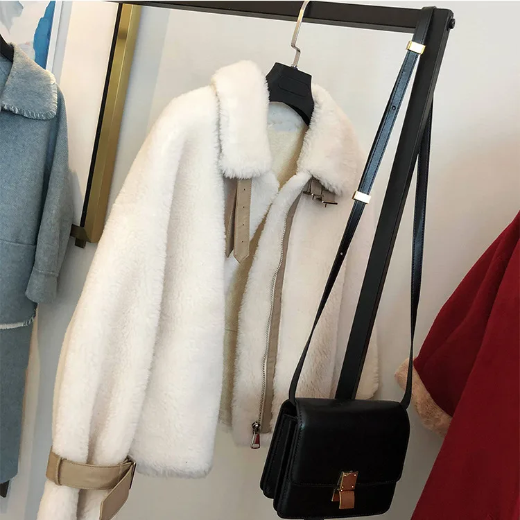 Тедди пушистый женское роскошное пальто из овечьей шерсти куртка осенняя одежда