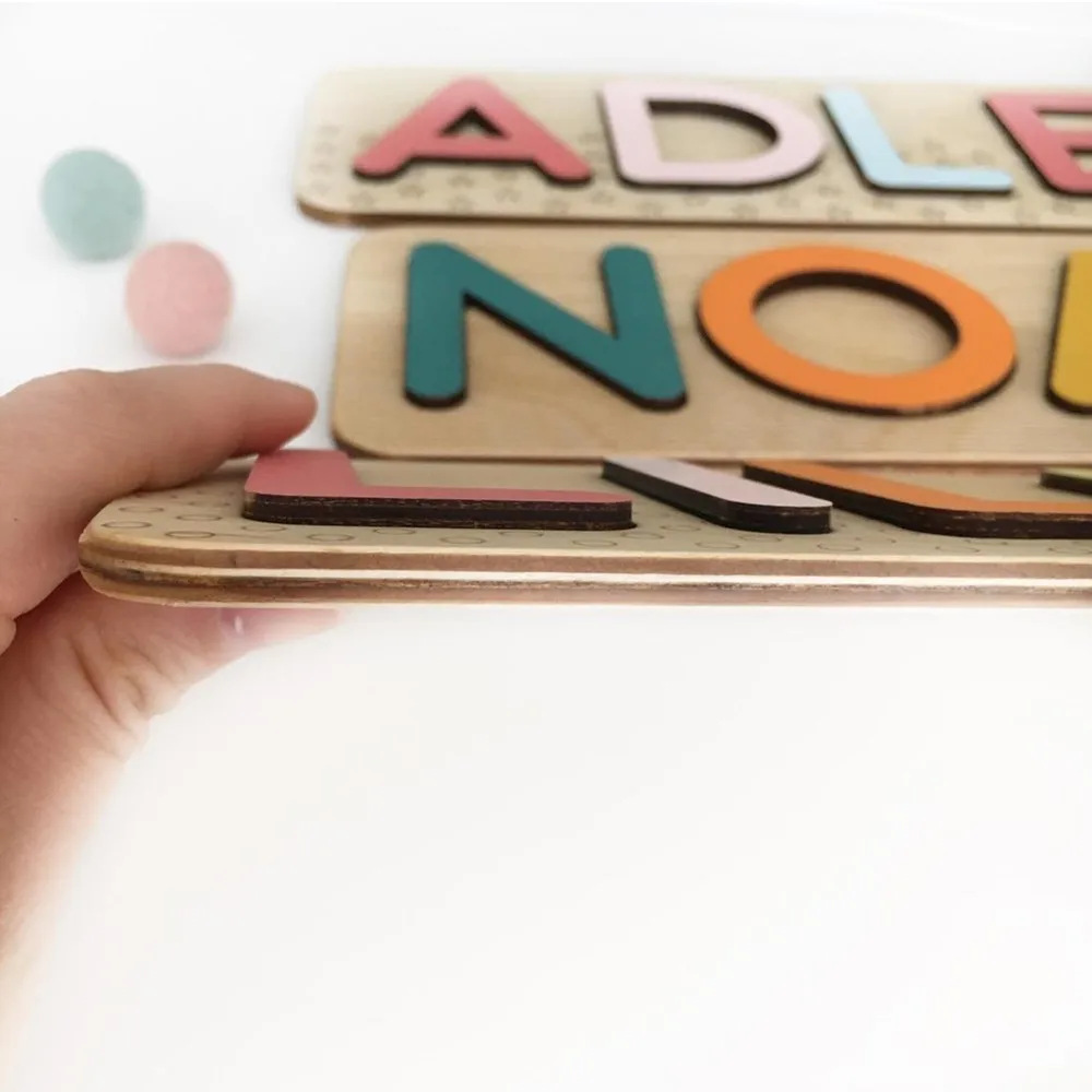 Пользовательские Темно синие детские головоломки имени ручной работы Игрушки