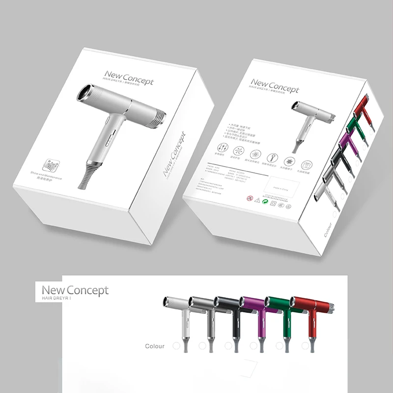 

Negative ion hair dryer professional salon hairdryer household strong fast drying wind gale speed Portable blow dryer Anion