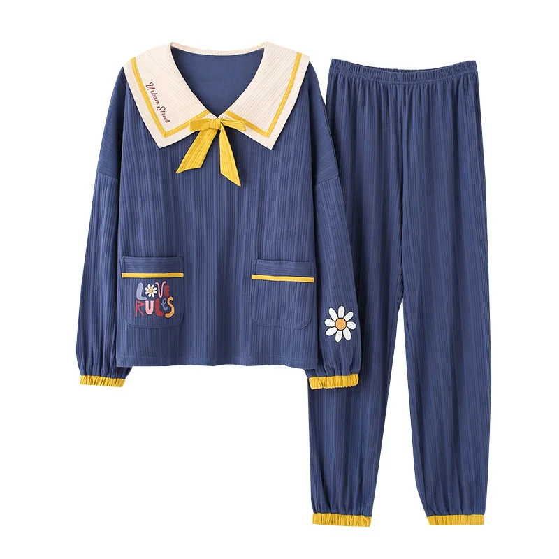 Pajamas Women Long Sleeve Princess Style Korean Autumn Winter New Baby Collar Household Women's Wear  Female Pyjamas  Sleep Tops