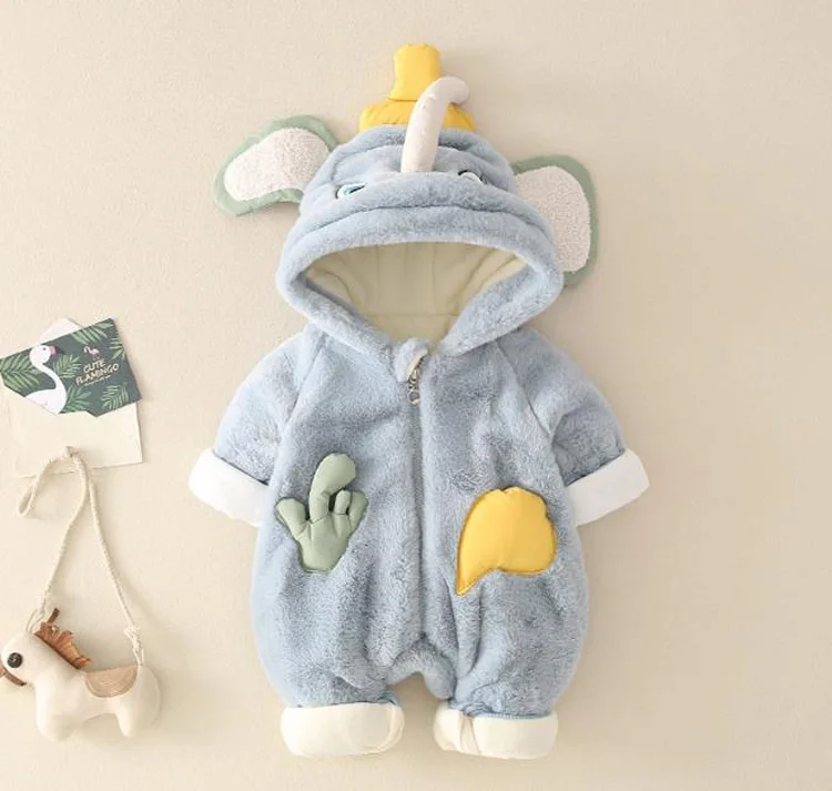 

New baby jumpsuit boys and girls winter cotton crawl wear thick