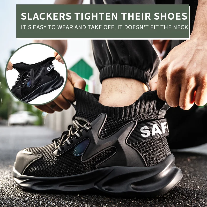 

Fashion New Design Safety Shoes Men Sock Boots Steel Toe Cap Kevlar Midsole Puncture-Proof Work&Safety Boots Male Working Shoes