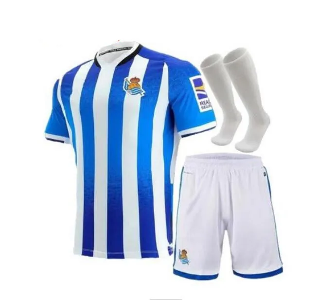 

2021 2022 Real Sociedad Football Shirt WILLIAM J. OYARZABAL AGIRRETXE JUANMI Home Stadium Children's Football Suit Sportswear