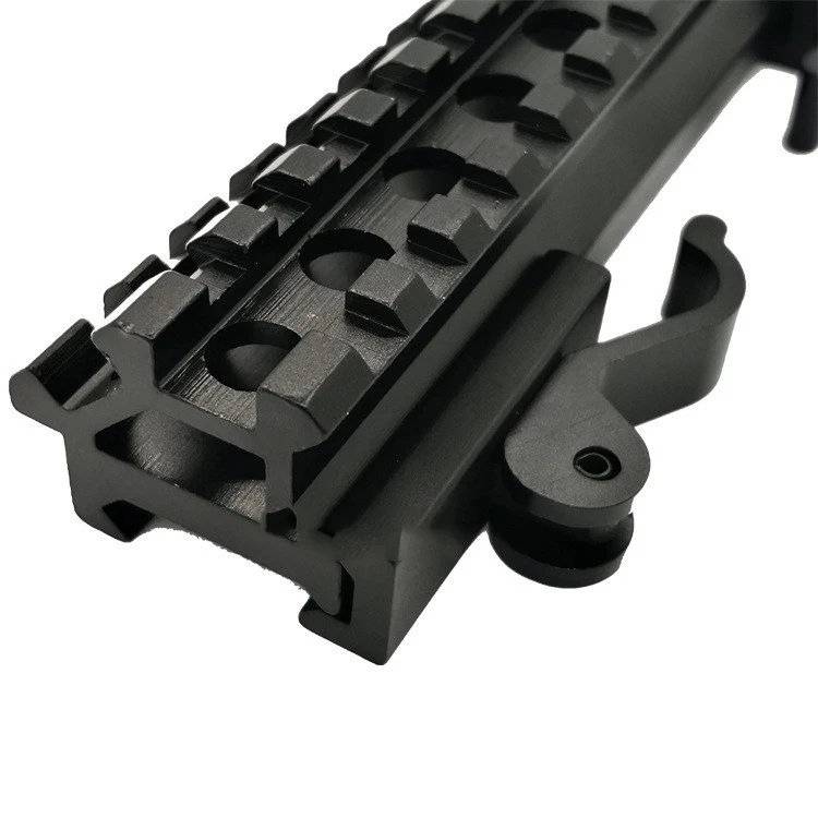 

Hawkeye 45 Degree Dual Rail Bracket 13 Slot Quick Release Black Metal Rail Outdoor Tactical Product